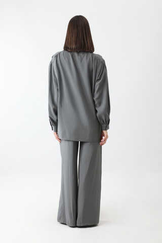 Salaş Pantolonlu Takım Füme - 5