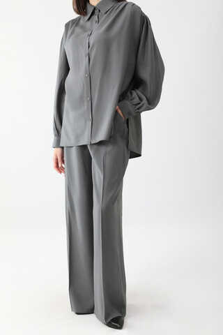 Salaş Pantolonlu Takım Füme - 3