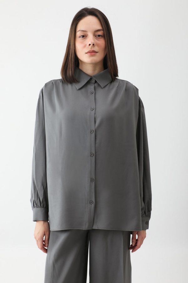 Salaş Pantolonlu Takım Füme - 6