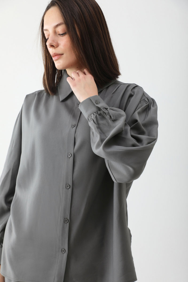 Salaş Pantolonlu Takım Füme - 7