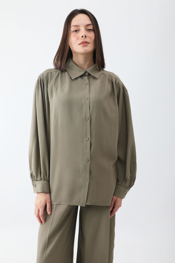 Salaş Pantolonlu Takım Haki - 4