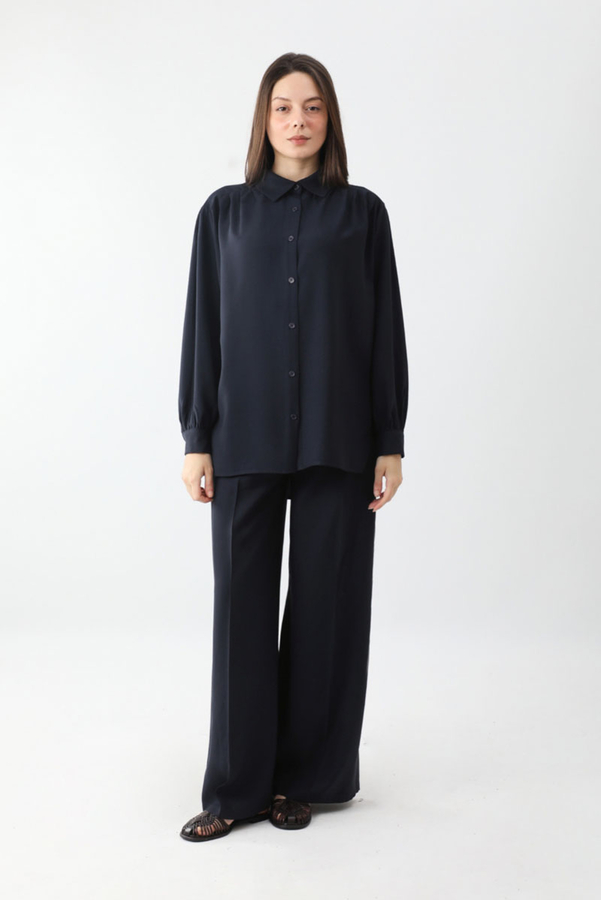 Salaş Pantolonlu Takım Lacivert - 2