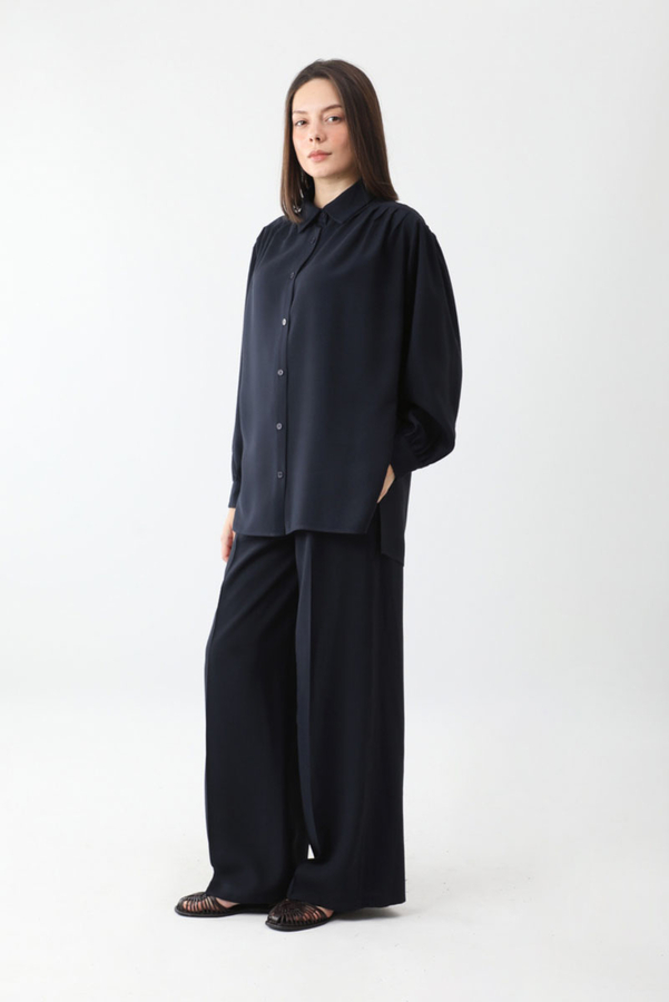 Salaş Pantolonlu Takım Lacivert - 4