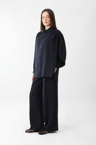 Salaş Pantolonlu Takım Lacivert - 4