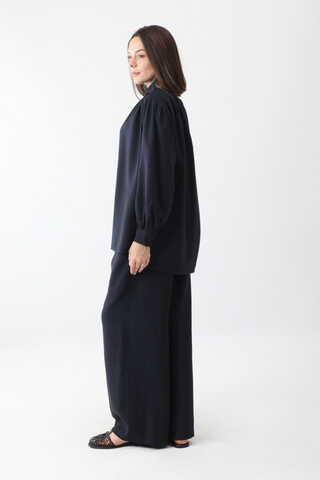 Salaş Pantolonlu Takım Lacivert - 7