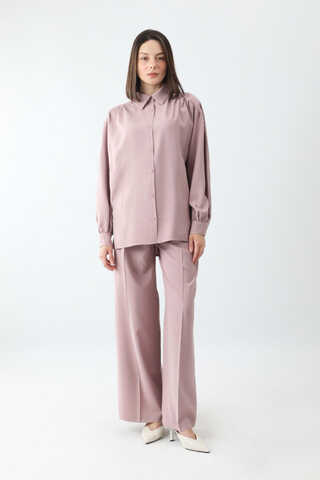 Salaş Pantolonlu Takım Pudra - 1