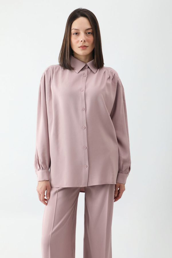 Salaş Pantolonlu Takım Pudra - 2