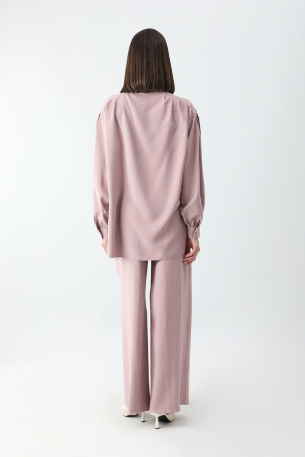 Salaş Pantolonlu Takım Pudra - 7