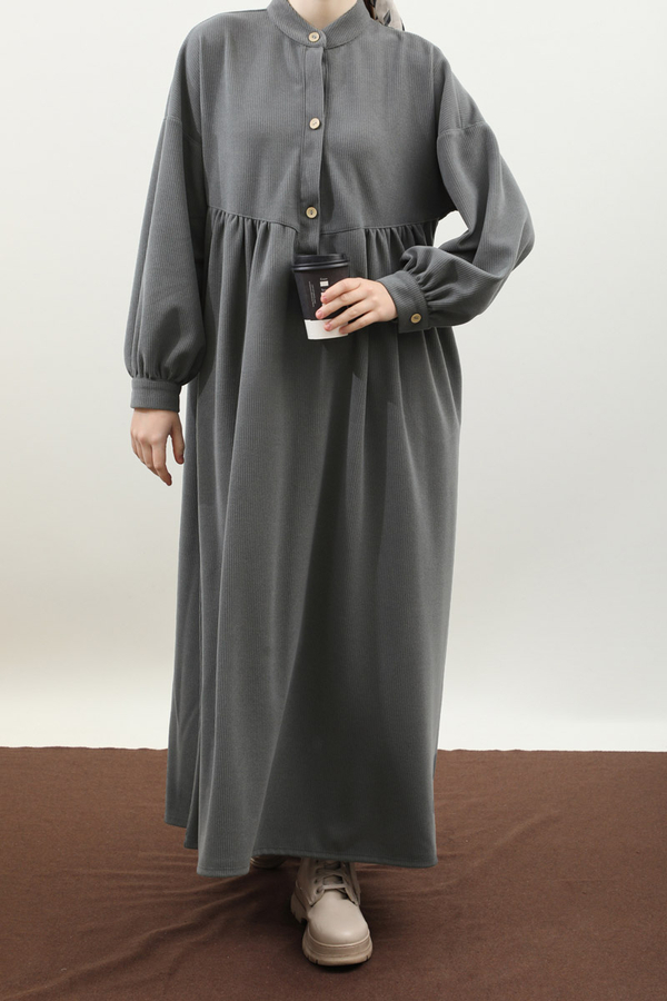 Salaş Triko Elbise Antrasit - 3