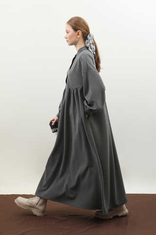 Salaş Triko Elbise Antrasit - 4