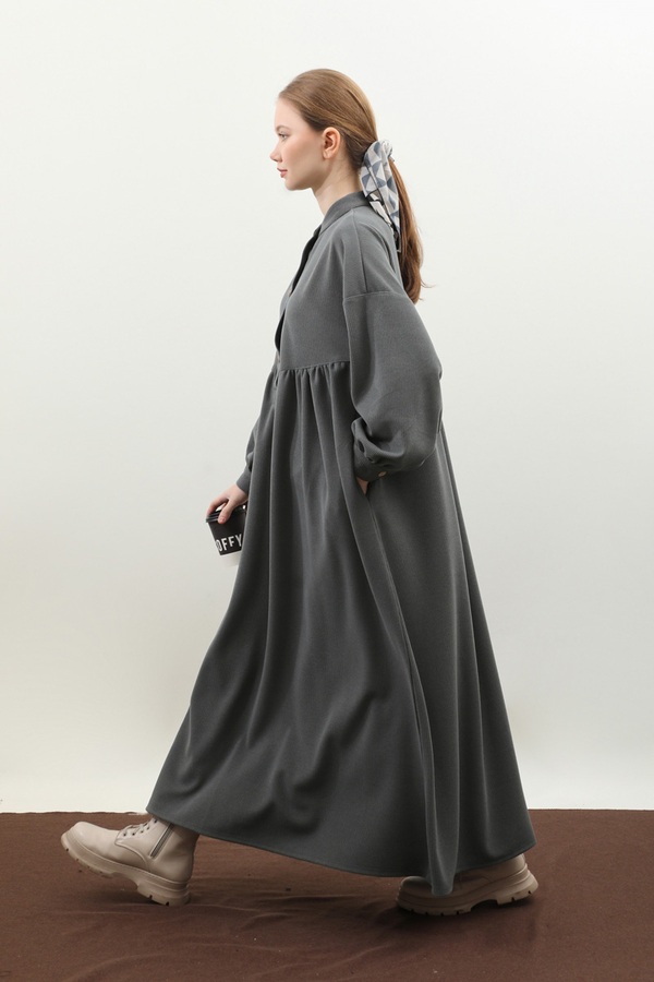 Salaş Triko Elbise Antrasit - 4