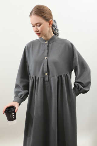 Salaş Triko Elbise Antrasit - 6