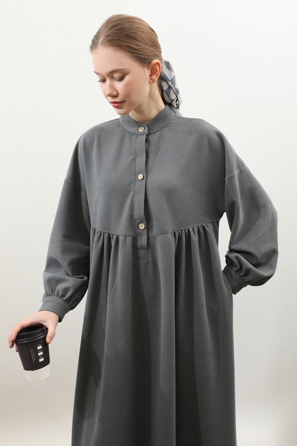 Salaş Triko Elbise Antrasit - 6