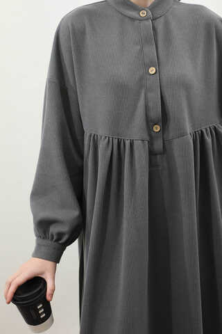 Salaş Triko Elbise Antrasit - 7