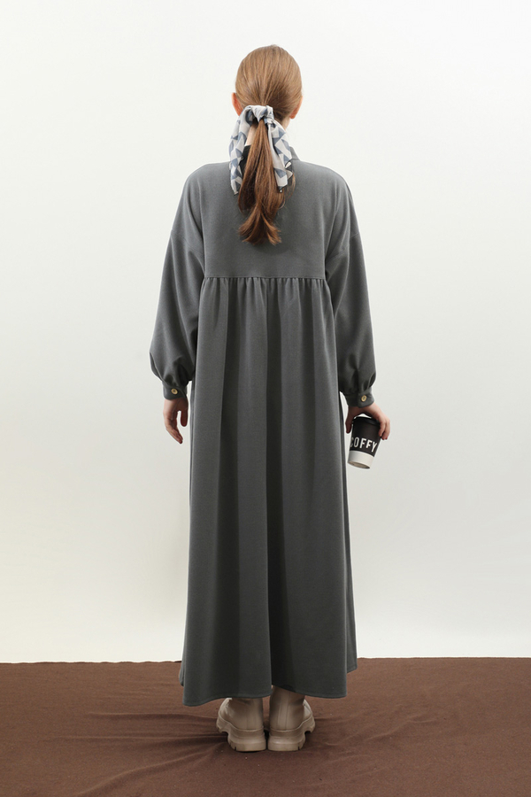 Salaş Triko Elbise Antrasit - 10