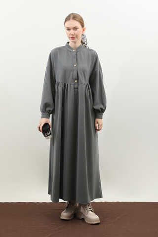 Salaş Triko Elbise Antrasit - 9