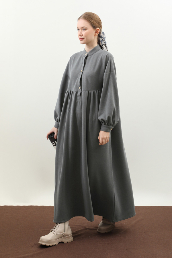 Salaş Triko Elbise Antrasit - 1