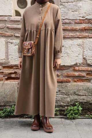 Salaş Triko Elbise Koyu Vizon - 2