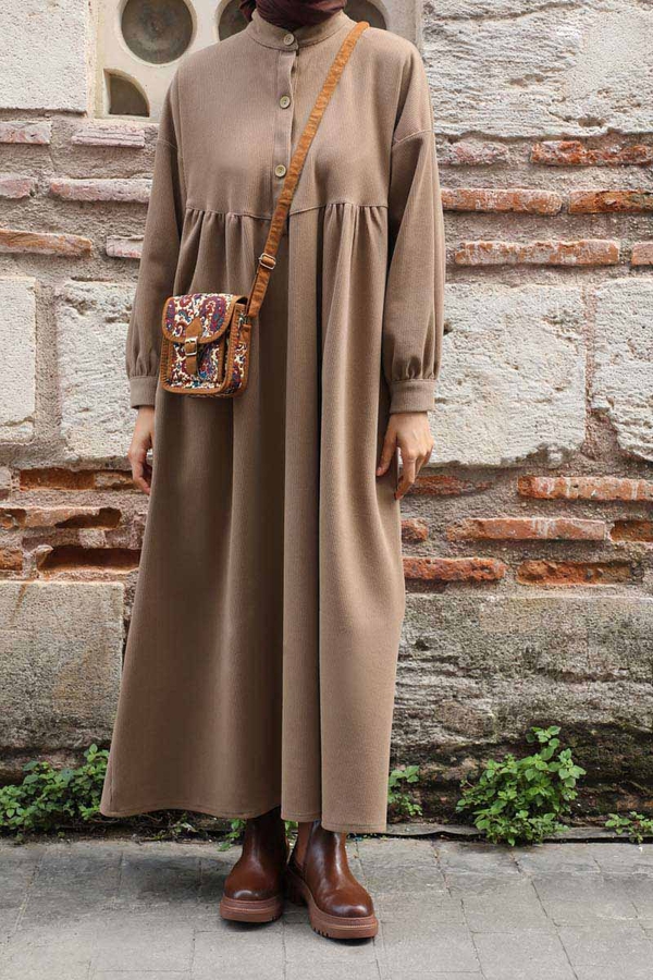 Salaş Triko Elbise Koyu Vizon - 2