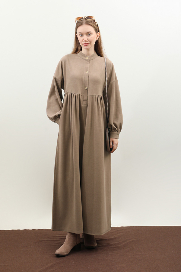 Salaş Triko Elbise Koyu Vizon - 7