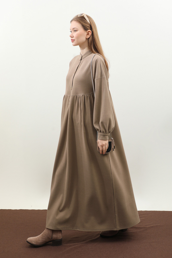 Salaş Triko Elbise Koyu Vizon - 8