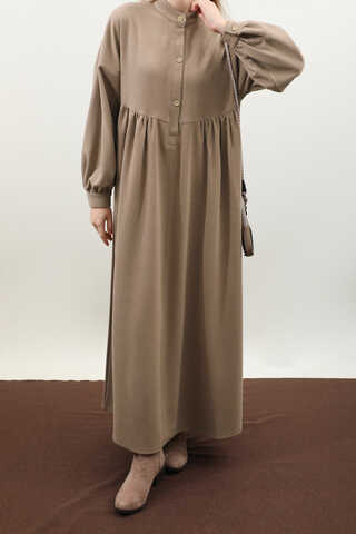 Salaş Triko Elbise Koyu Vizon - 9