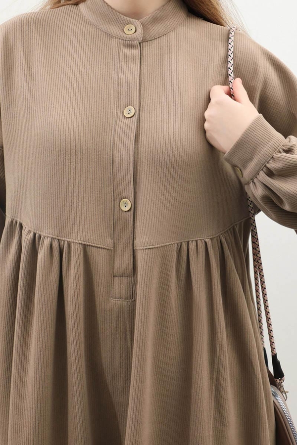 Salaş Triko Elbise Koyu Vizon - 10