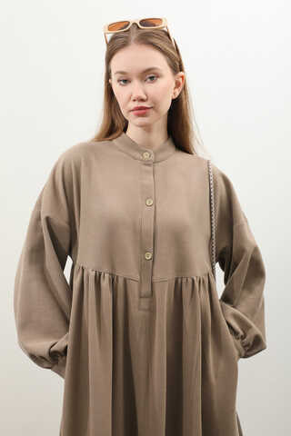 Salaş Triko Elbise Koyu Vizon - 12