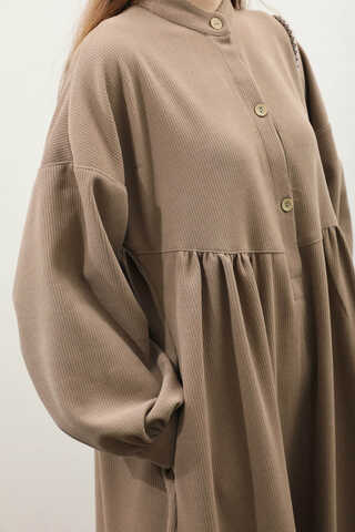 Salaş Triko Elbise Koyu Vizon - 13