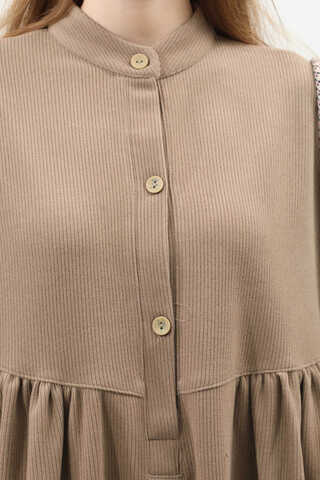 Salaş Triko Elbise Koyu Vizon - 14