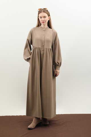 Salaş Triko Elbise Koyu Vizon - 7