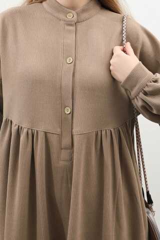 Salaş Triko Elbise Koyu Vizon - 10