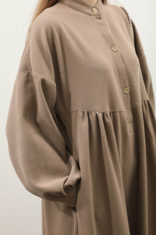 Salaş Triko Elbise Koyu Vizon - 13