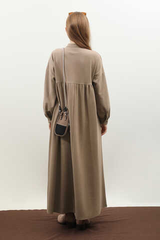 Salaş Triko Elbise Koyu Vizon - 15