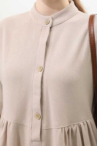 Salaş Triko Elbise Krem - 7