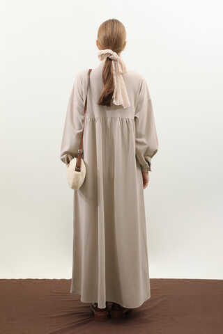 Salaş Triko Elbise Krem - 9