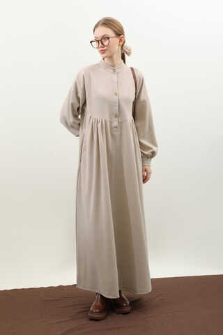 Salaş Triko Elbise Krem - 4