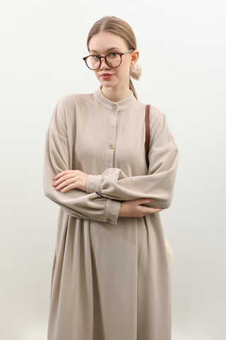 Salaş Triko Elbise Krem - 5