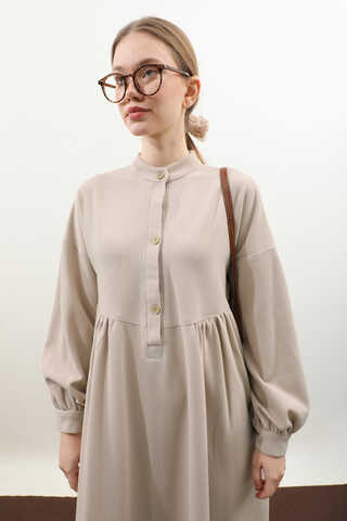 Salaş Triko Elbise Krem - 6