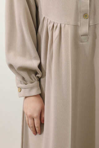 Salaş Triko Elbise Krem - 8