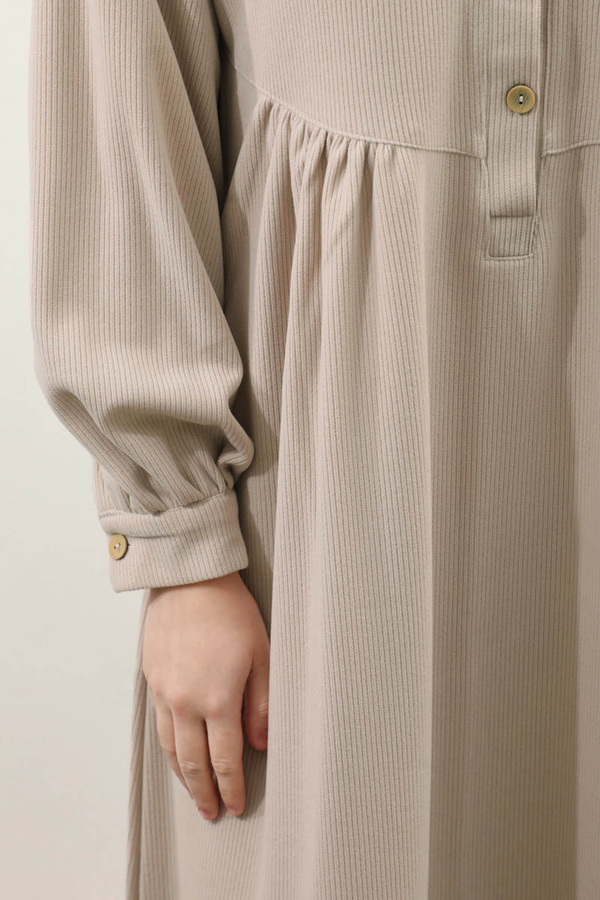 Salaş Triko Elbise Krem - 8