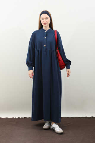 Salaş Triko Elbise Lacivert - 3