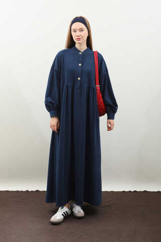 Salaş Triko Elbise Lacivert - 5