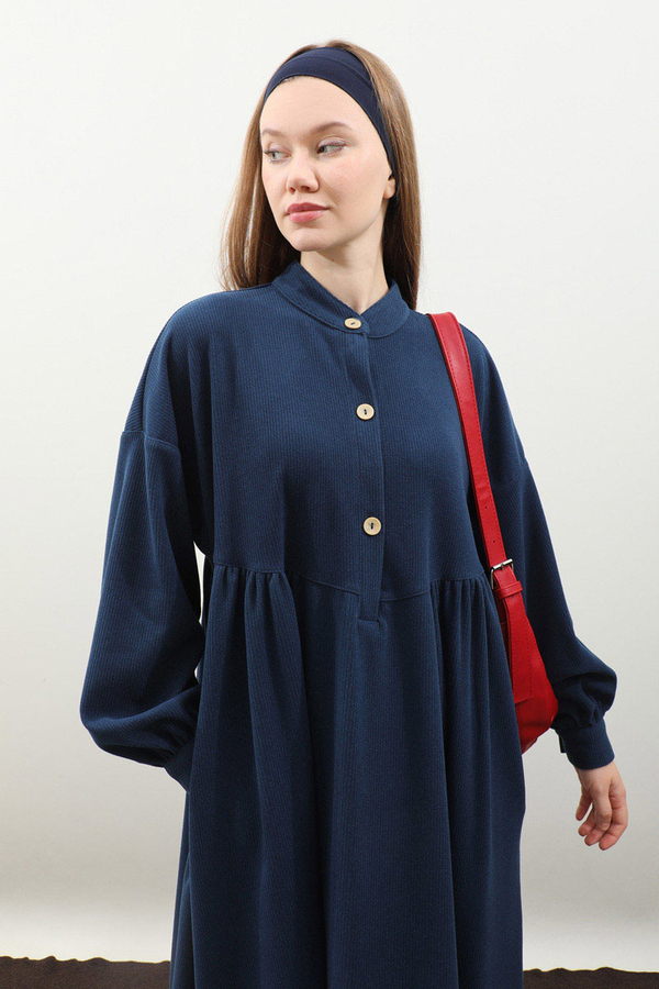 Salaş Triko Elbise Lacivert - 6