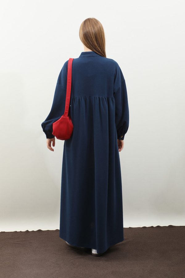 Salaş Triko Elbise Lacivert - 7