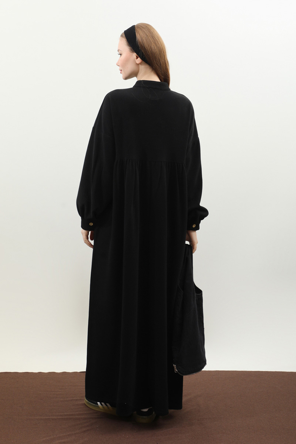 Salaş Triko Elbise Siyah - 10