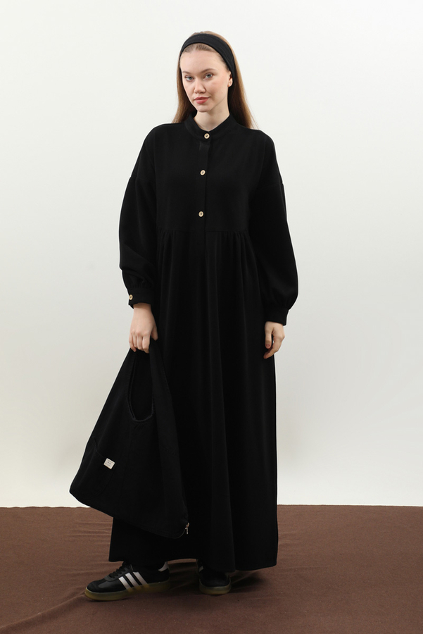 Salaş Triko Elbise Siyah 