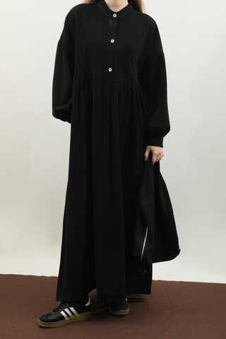 Salaş Triko Elbise Siyah - 4