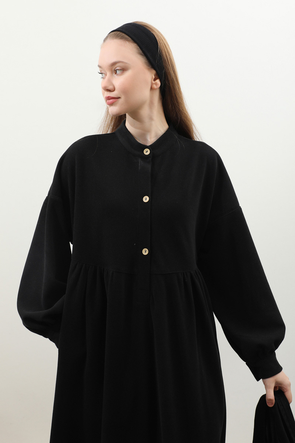 Salaş Triko Elbise Siyah - 5