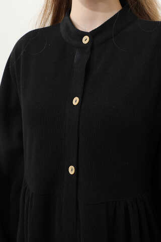 Salaş Triko Elbise Siyah - 8